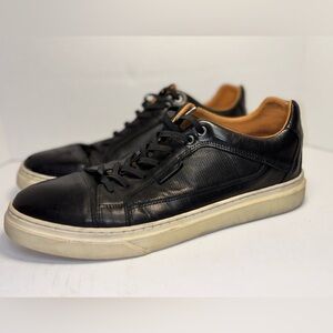 Bullboxer Men’s Black Leather Lace-Up Sneakers EU 45 US 11.5 Casual Shoes